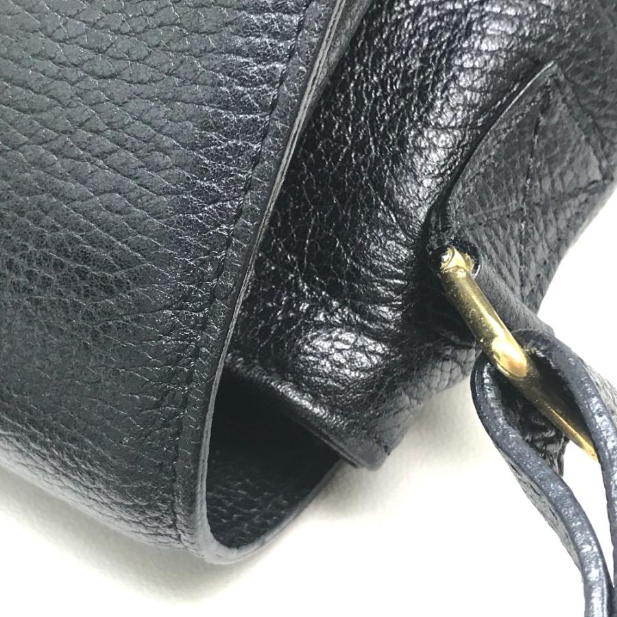 CELINE セリーヌ ヴィンテージ サークルロゴ ワンショルダーバッグ ハンドバッグ レザー レディース ゴールド金具 黒 | CELINE | 05
