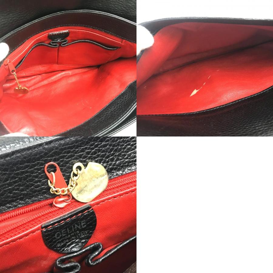 CELINE セリーヌ ヴィンテージ サークルロゴ ワンショルダーバッグ ハンドバッグ レザー レディース ゴールド金具 黒 | CELINE | 09