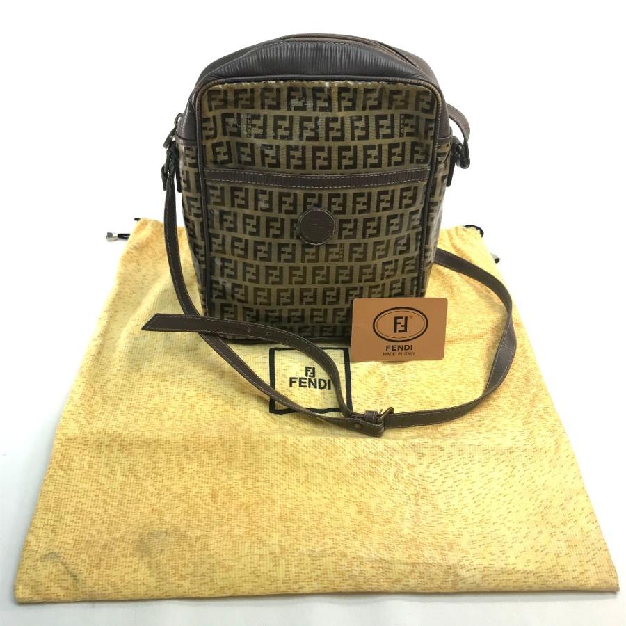 FENDI フェンディ ズッカ FF柄 ロゴ カバン ポシェット 斜め掛け ヴィンテージ ショルダーバッグ ベージュ×ブラウン レディース【中古】 | FENDI | 12