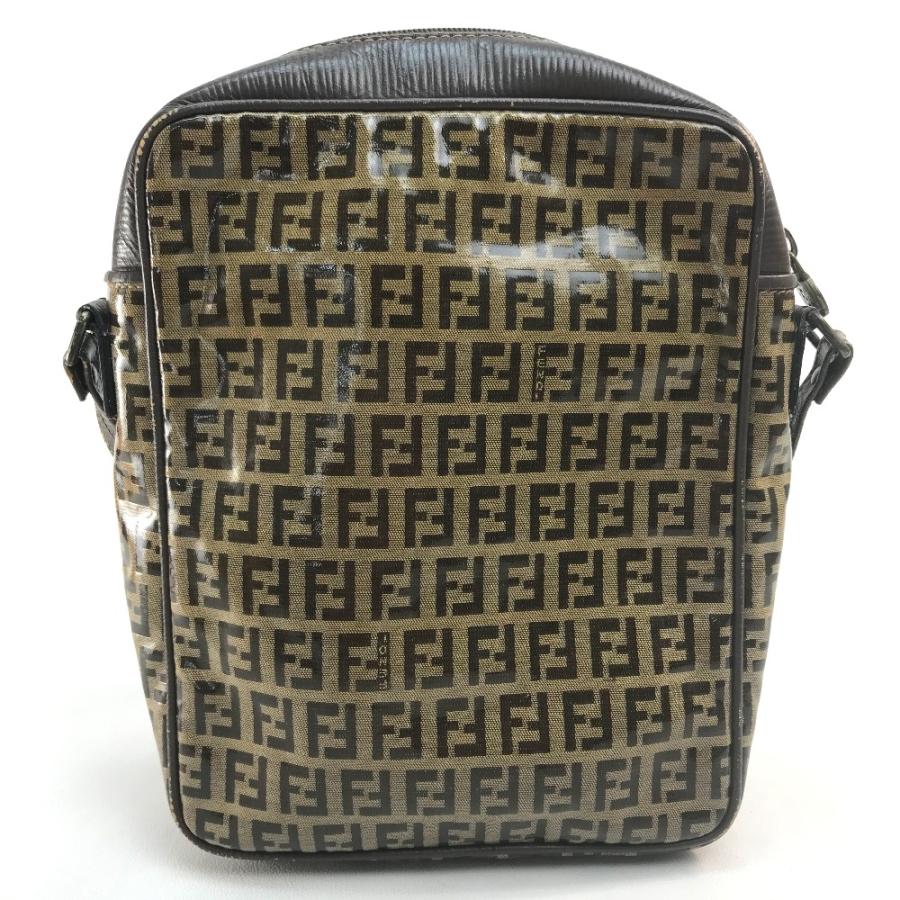 FENDI フェンディ ズッカ FF柄 ロゴ カバン ポシェット 斜め掛け ヴィンテージ ショルダーバッグ ベージュ×ブラウン レディース【中古】 | FENDI | 01