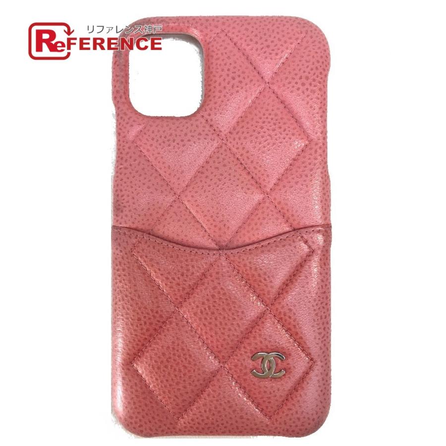 CHANEL シャネル CC ココマーク マトラッセ iPhone 11 スマートフォンケース レザー ピンク レディース【中古】 | CHANEL