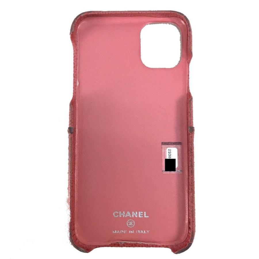 CHANEL シャネル CC ココマーク マトラッセ iPhone 11 スマートフォンケース レザー ピンク レディース【中古】 | CHANEL | 01