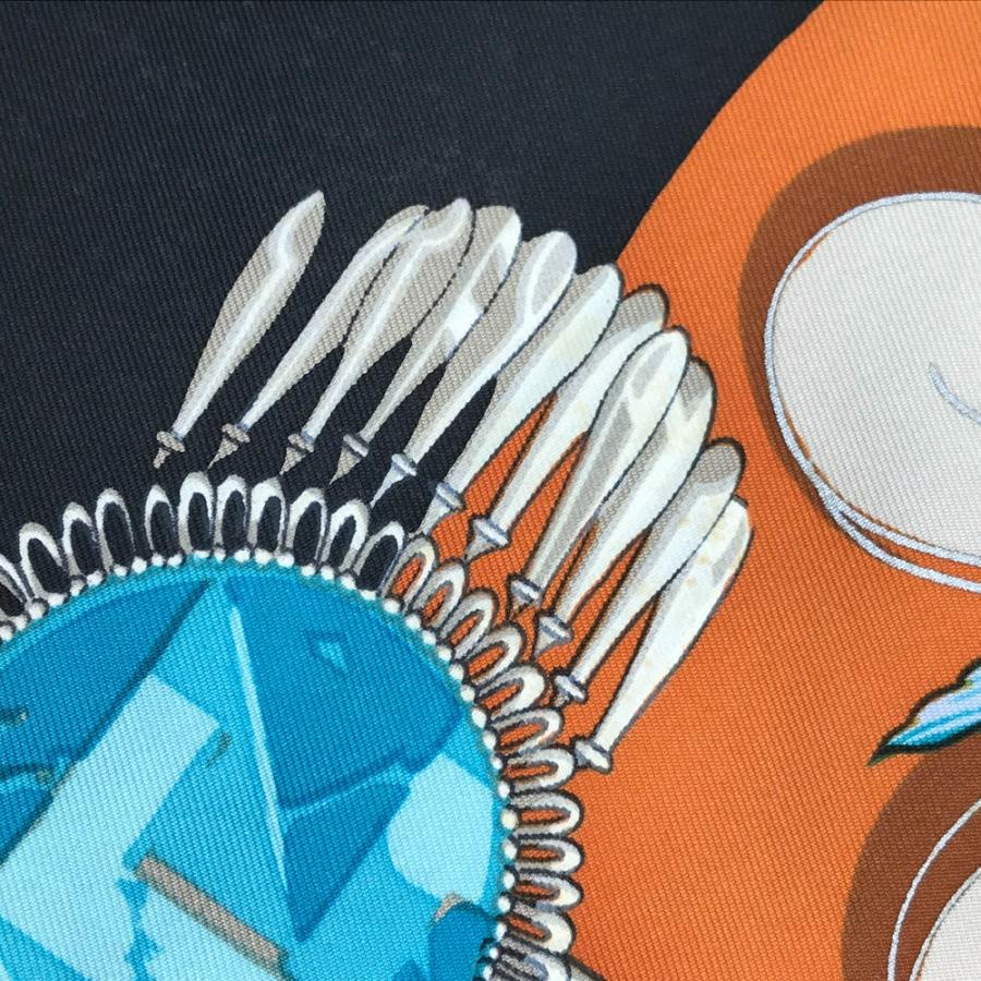 HERMES エルメス カレ90 大仏 仏像 カーニバル シルクスカーフ シルク レディース ブラック/マルチカラー | HERMES | 04