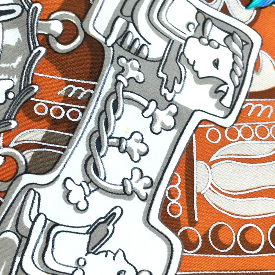 HERMES エルメス カレ90 大仏 仏像 カーニバル シルクスカーフ シルク レディース ブラック/マルチカラー | HERMES | 05