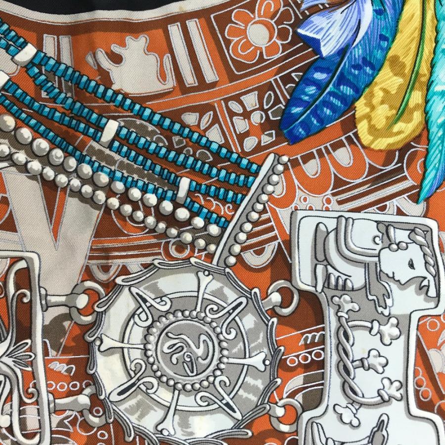 HERMES エルメス カレ90 大仏 仏像 カーニバル シルクスカーフ シルク レディース ブラック/マルチカラー | HERMES | 06