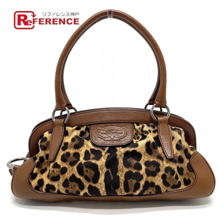DOLCE&GABBANA ドルチェアンドガッバーナ レオパード セミショルダー 肩掛け ボストンバッグ ブラウン レディース【中古】 | 
