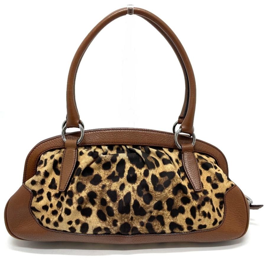 DOLCE&GABBANA ドルチェアンドガッバーナ レオパード セミショルダー 肩掛け ボストンバッグ ブラウン レディース【中古】 |  | 01