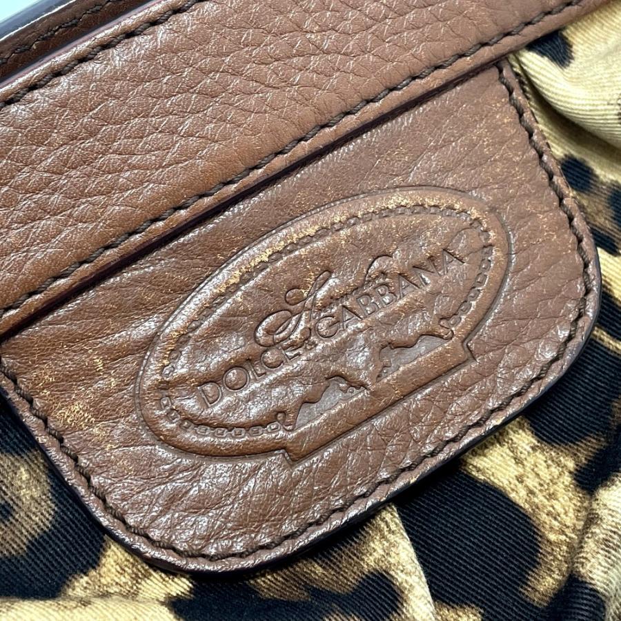DOLCE&GABBANA ドルチェアンドガッバーナ レオパード セミショルダー 肩掛け ボストンバッグ ブラウン レディース【中古】 |  | 03