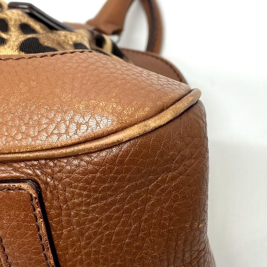 DOLCE&GABBANA ドルチェアンドガッバーナ レオパード セミショルダー 肩掛け ボストンバッグ ブラウン レディース【中古】 |  | 04