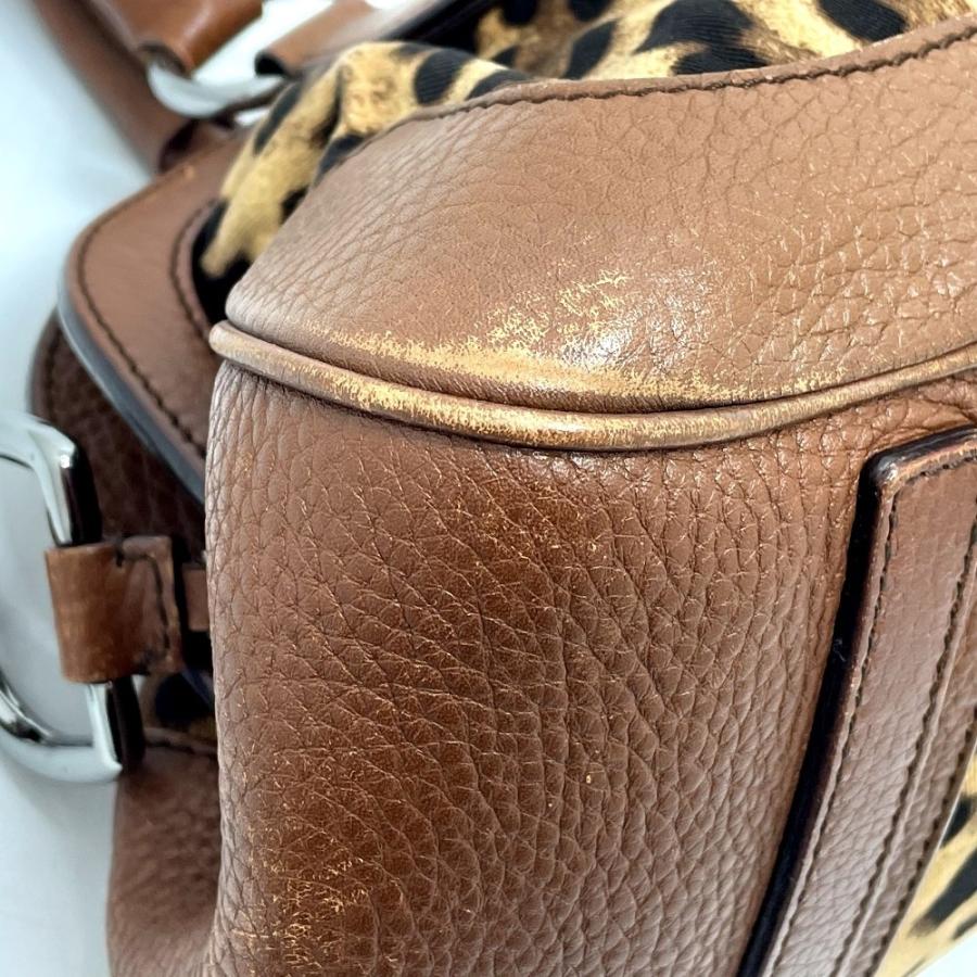 DOLCE&GABBANA ドルチェアンドガッバーナ レオパード セミショルダー 肩掛け ボストンバッグ ブラウン レディース【中古】 |  | 05