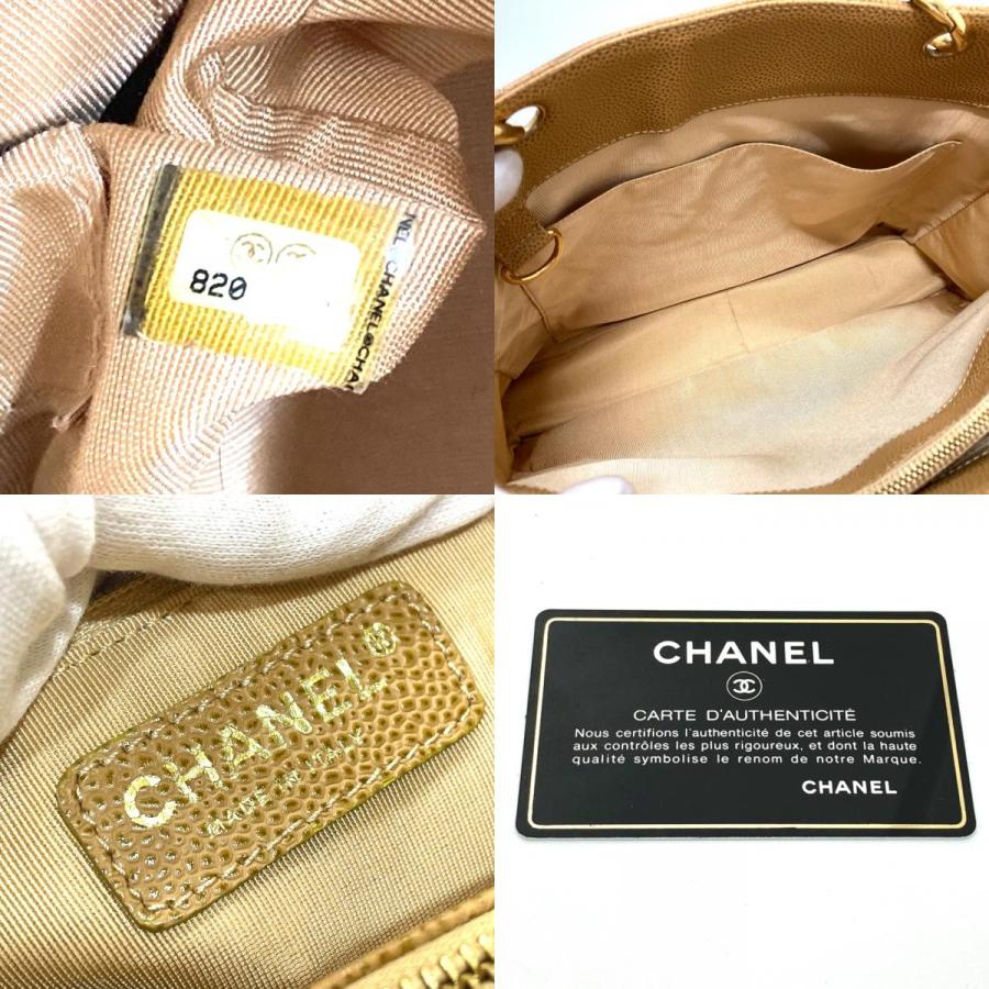 CHANEL シャネル A50995 CC ココマーク マトラッセ GSTトート チェーン トートバッグ ショルダーバッグ キャビアスキン ベージュ【中古】 | CHANEL | 09