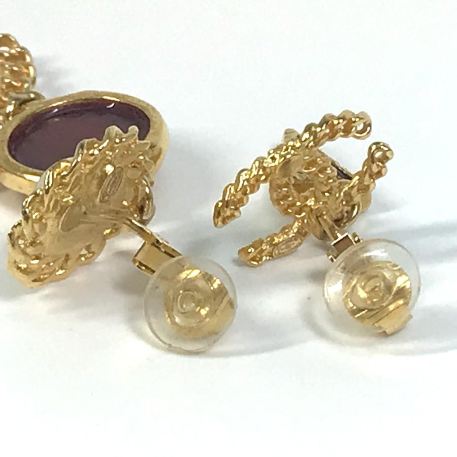 美品 CHANEL シャネル CCココマーク カラーストーン フェイクパール アクセサリー イヤリング GP ゴールド×マルチカラー【中古】 | CHANEL | 04