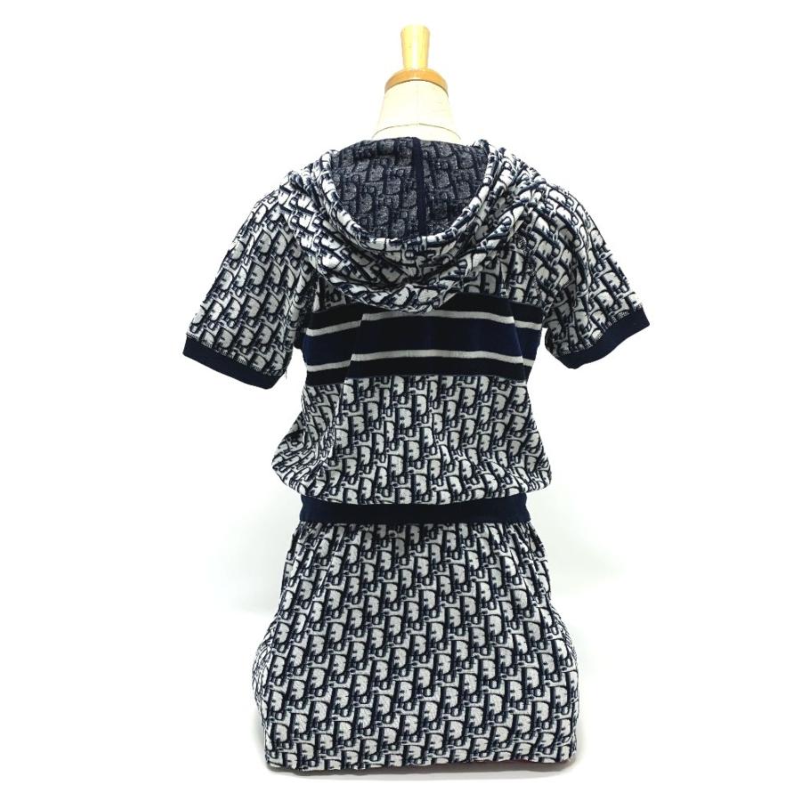 Dior ディオール 123R02A4022 オブリーク フリースショートドレス パーカー ワンピース コットン ネイビー レディース【中古】 |  | 01