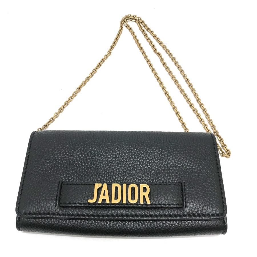 Dior ディオール ロゴ/斜め掛け JADIOR カバン チェーンウォレット ショルダーバッグ レザー ブラック レディース【中古】 |  | 01