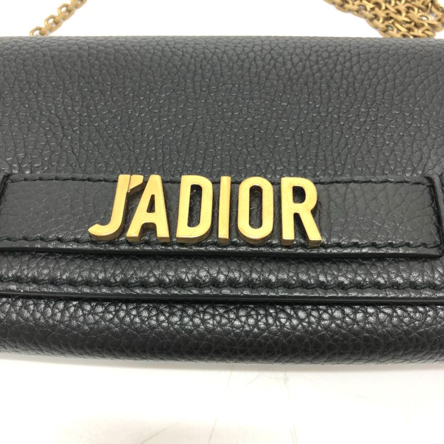 Dior ディオール ロゴ/斜め掛け JADIOR カバン チェーンウォレット ショルダーバッグ レザー ブラック レディース【中古】 |  | 02