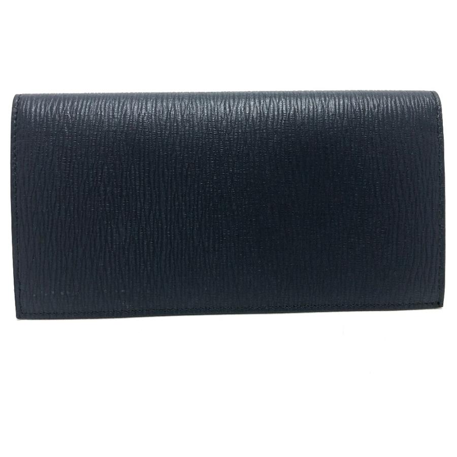 Salvatore Ferragamo サルヴァトーレフェラガモ ガンチーニ 札入れ 財布 長財布 レザー ネイビー メンズ【中古】 |  | 01