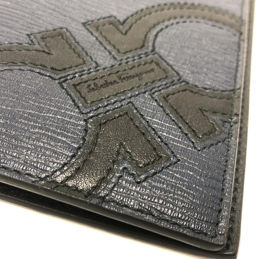 Salvatore Ferragamo サルヴァトーレフェラガモ ガンチーニ 札入れ 財布 長財布 レザー ネイビー メンズ【中古】 |  | 05