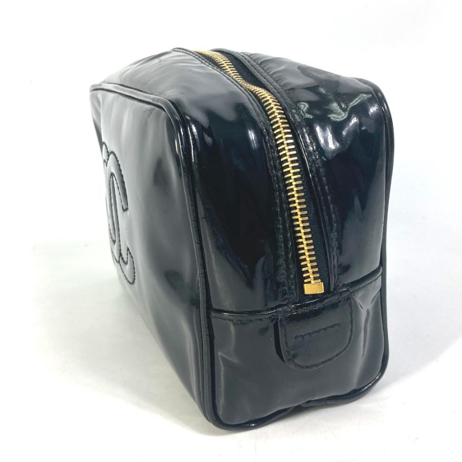 CHANEL シャネル メイクポーチ 化粧ポーチ CC ココマーク ポーチ ブラック レディース【中古】 | CHANEL | 04