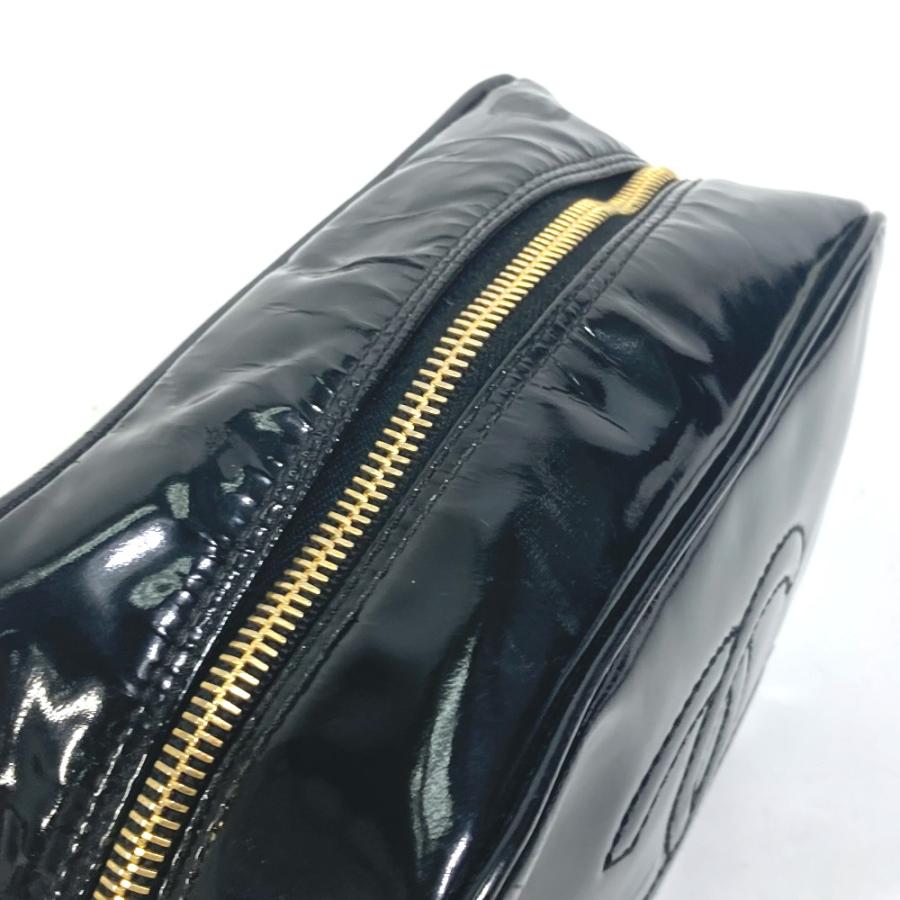 CHANEL シャネル メイクポーチ 化粧ポーチ CC ココマーク ポーチ ブラック レディース【中古】 | CHANEL | 08