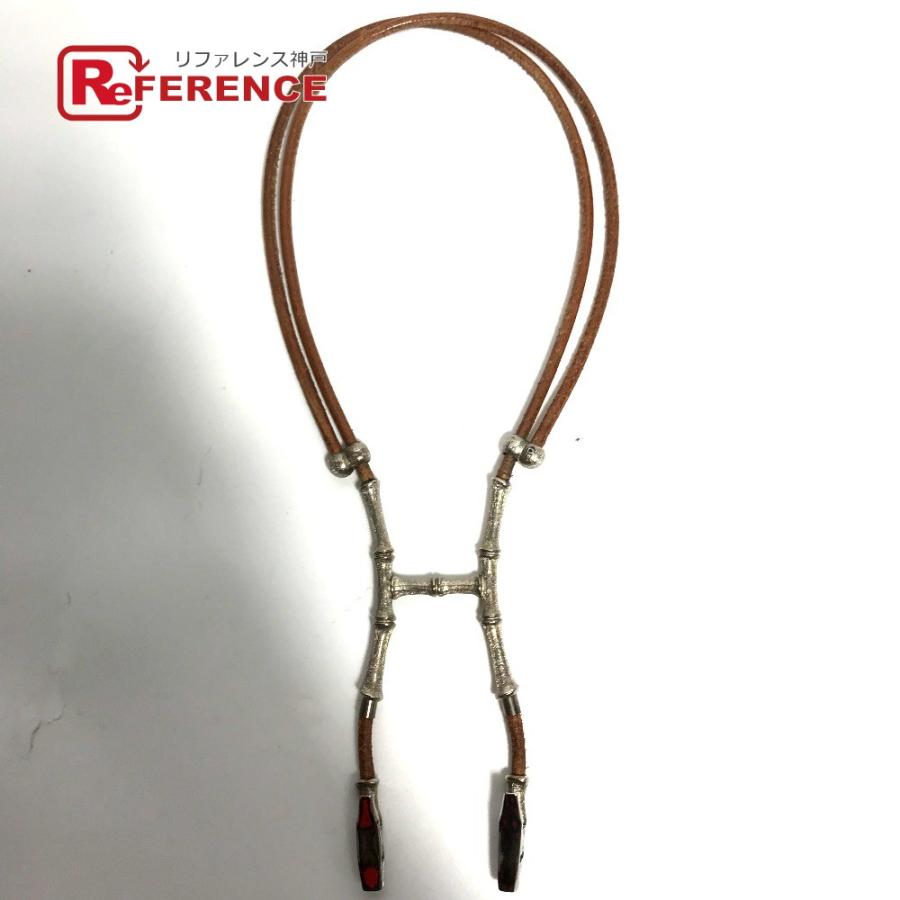HERMES エルメス バンブー ホルダー ホルターネックレス アクセサリー チョーカー ブラウン レディース【中古】 | HERMES