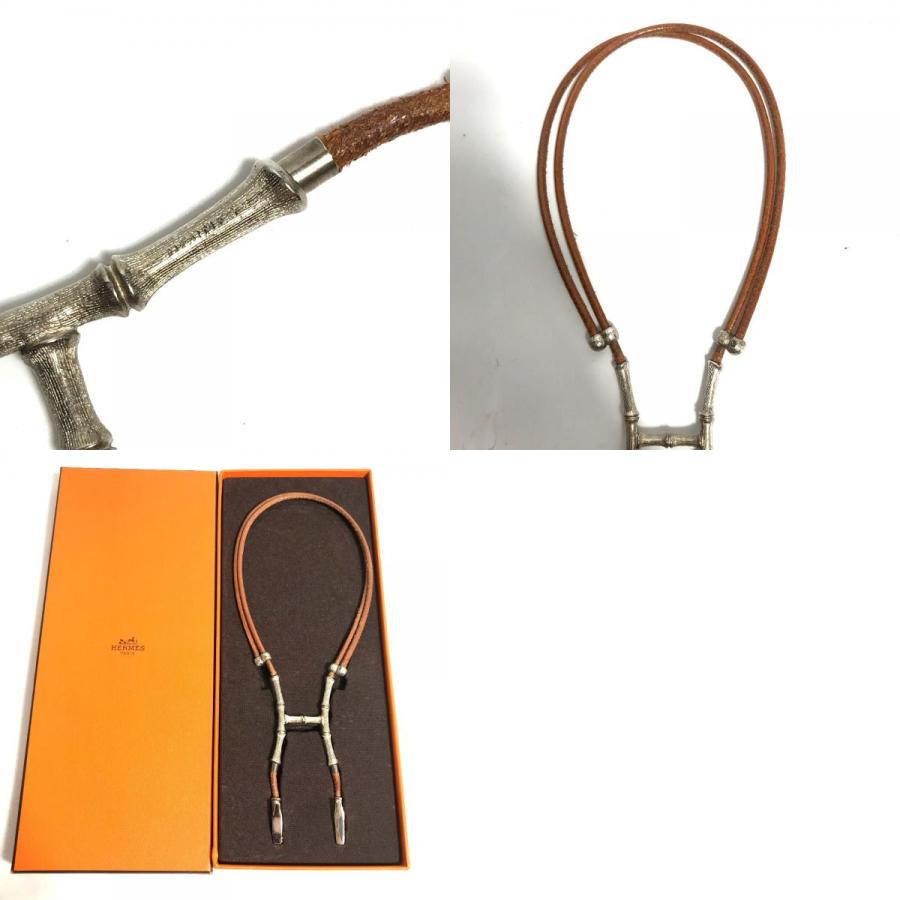 HERMES エルメス バンブー ホルダー ホルターネックレス アクセサリー チョーカー ブラウン レディース【中古】 | HERMES | 09
