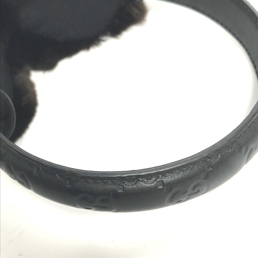 GUCCI グッチ 245929  ファー モコモコ 紐つき 耳あて イヤーマフラー イヤーウォーマー グッチシマ GG イヤーマフ ブラック レディース【中古】 | GUCCI | 04