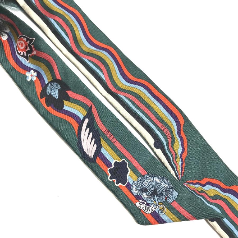 FENDI フェンディ ティペット ラッピー スカーフ ファー スヌード マフラー グリーン系 レディース【中古】 | FENDI | 01