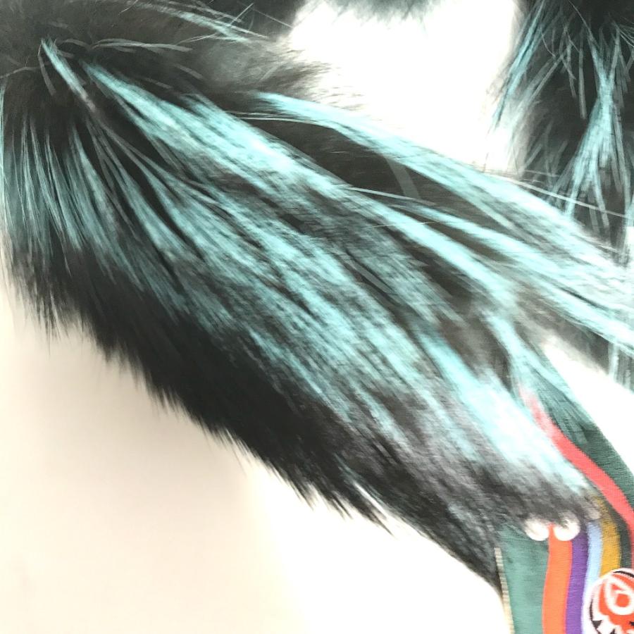 FENDI フェンディ ティペット ラッピー スカーフ ファー スヌード マフラー グリーン系 レディース【中古】 | FENDI | 02