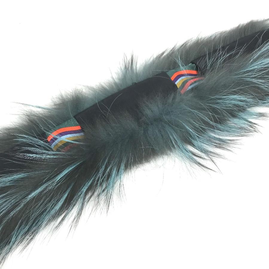FENDI フェンディ ティペット ラッピー スカーフ ファー スヌード マフラー グリーン系 レディース【中古】 | FENDI | 05