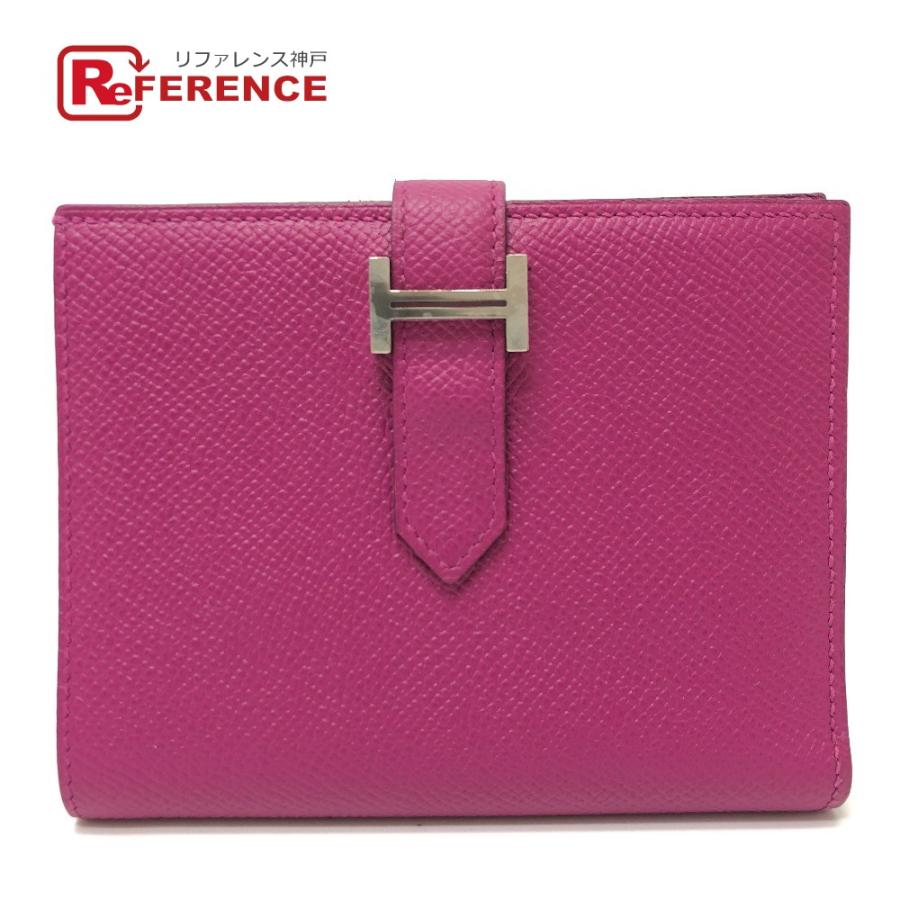 HERMES 美品 エルメス ベアン コンパクト ウォレット H金具 2つ折り  