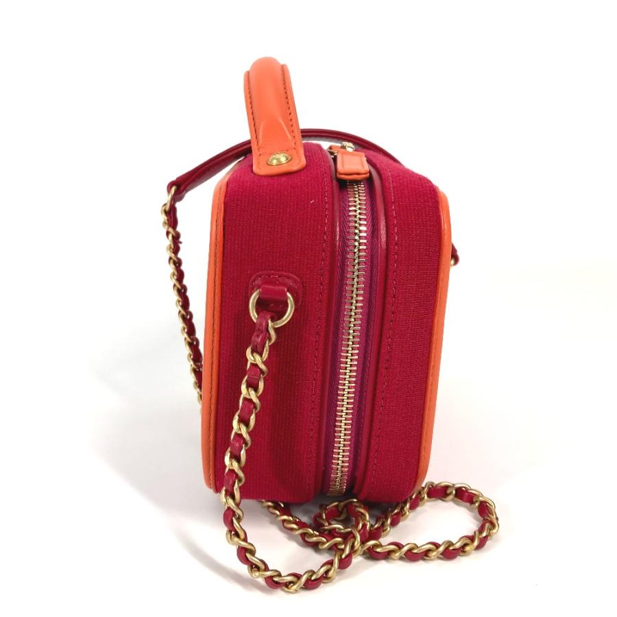 新品同様 CHANEL シャネル CC　フィリグリー バニティバッグ チェーン 2WAYバッグ チェーン ココマーク ショルダーバッグ レッド【中古】 | CHANEL | 02
