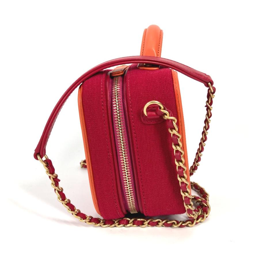 新品同様 CHANEL シャネル CC　フィリグリー バニティバッグ チェーン 2WAYバッグ チェーン ココマーク ショルダーバッグ レッド【中古】 | CHANEL | 03