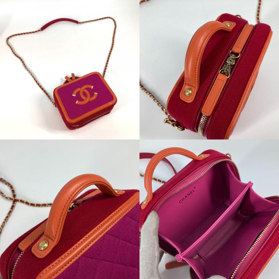 新品同様 CHANEL シャネル CC　フィリグリー バニティバッグ チェーン 2WAYバッグ チェーン ココマーク ショルダーバッグ レッド【中古】 | CHANEL | 07