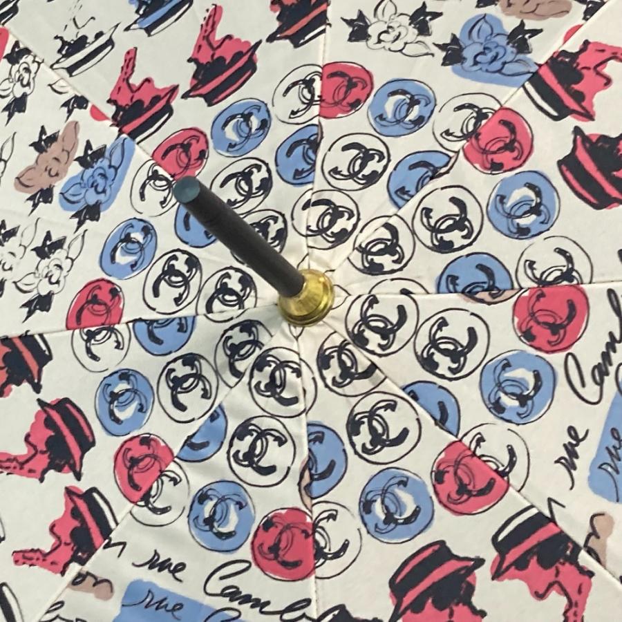 CHANEL シャネル CC ココマーク 長傘 アンブレラ フラワー 傘 ホワイト レディース【中古】 | CHANEL | 07