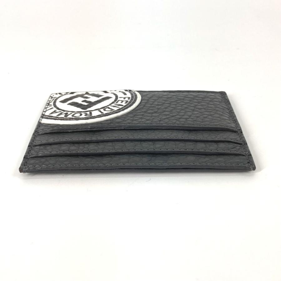 FENDI フェンディ 7M0164 名刺入れ パスケース ロゴ バイカラー カードケース グレー系 メンズ【中古】 | FENDI | 06