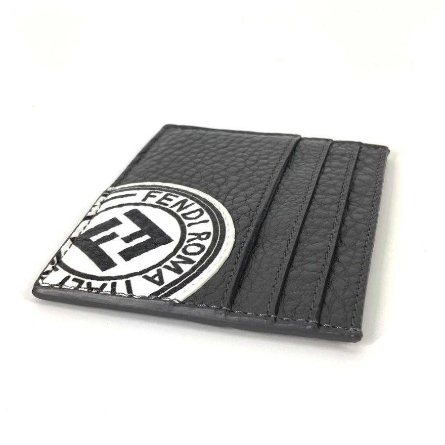 FENDI フェンディ 7M0164 名刺入れ パスケース ロゴ バイカラー カードケース グレー系 メンズ【中古】 | FENDI | 07