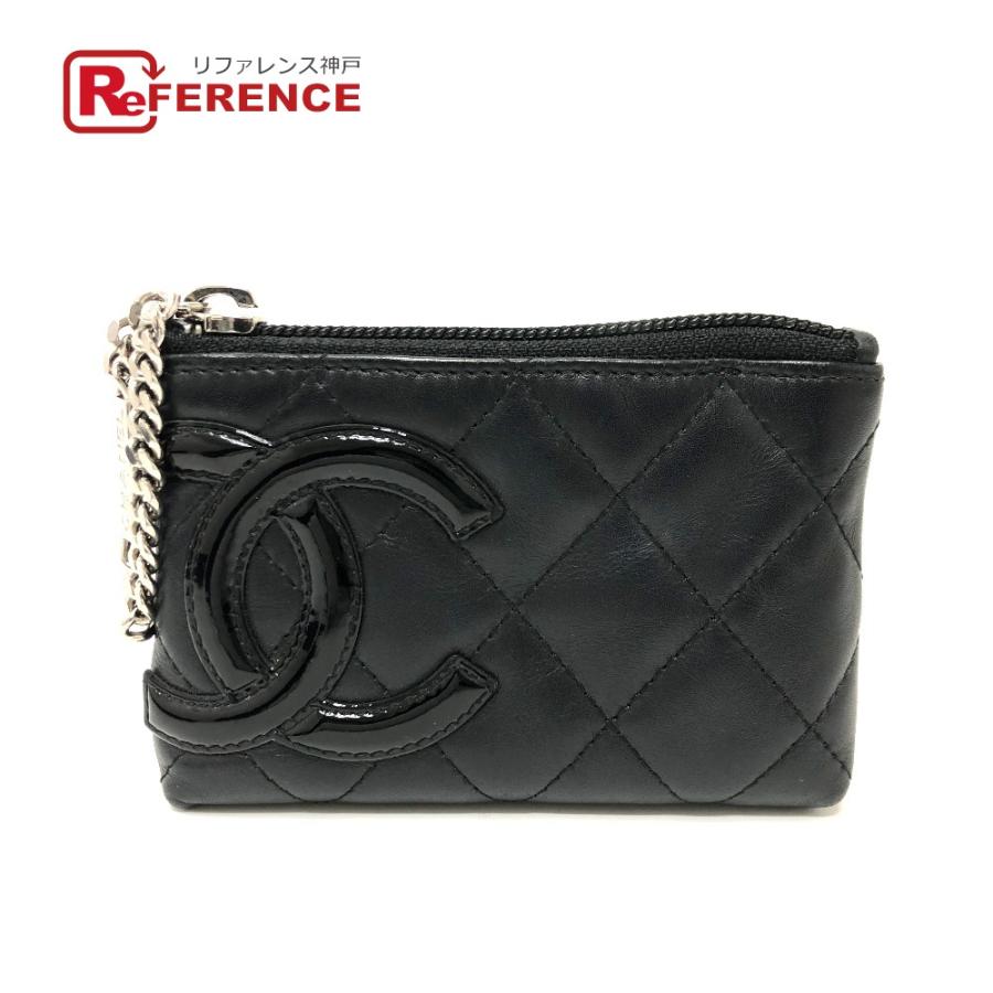 CHANEL シャネル CC ココマーク メイクポーチ カンボンライン ポーチ ブラック レディース【中古】 | CHANEL