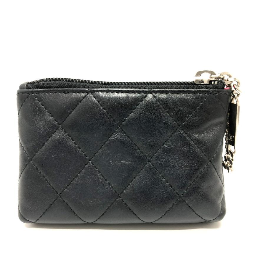 CHANEL シャネル CC ココマーク メイクポーチ カンボンライン ポーチ ブラック レディース【中古】 | CHANEL | 01