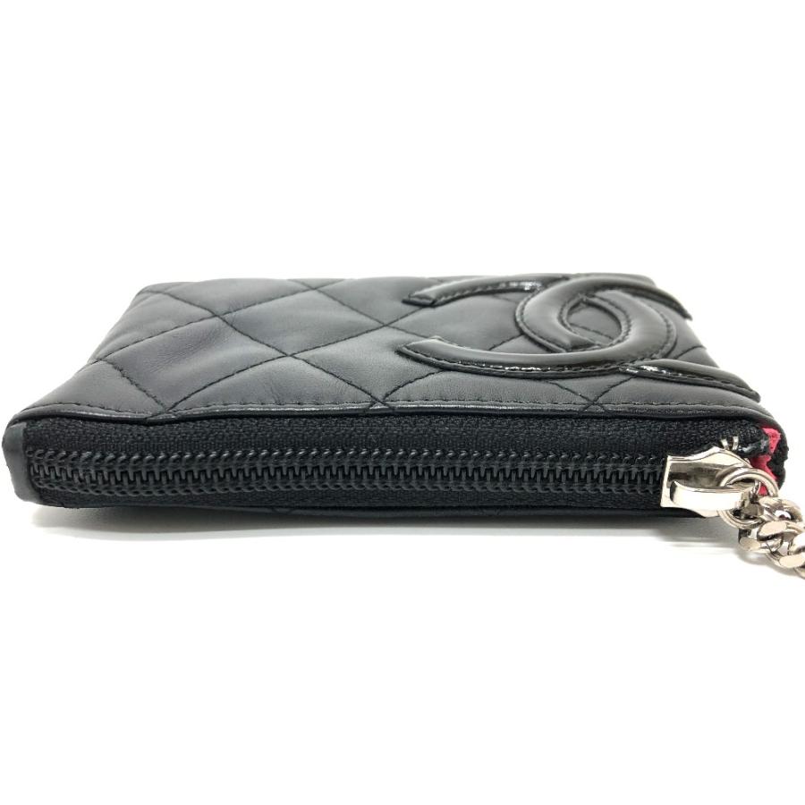 CHANEL シャネル CC ココマーク メイクポーチ カンボンライン ポーチ ブラック レディース【中古】 | CHANEL | 02