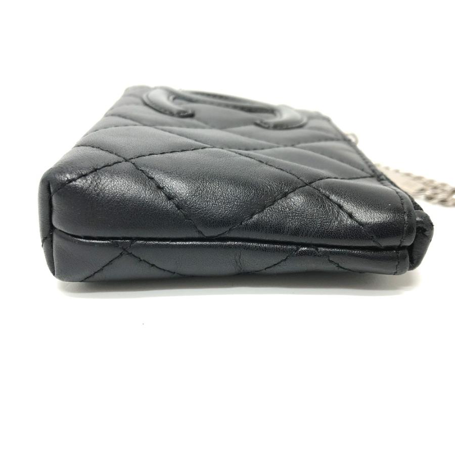 CHANEL シャネル CC ココマーク メイクポーチ カンボンライン ポーチ ブラック レディース【中古】 | CHANEL | 03