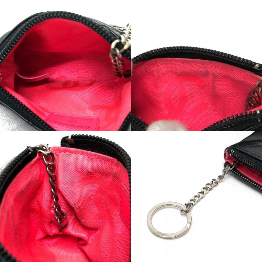 CHANEL シャネル CC ココマーク メイクポーチ カンボンライン ポーチ ブラック レディース【中古】 | CHANEL | 08