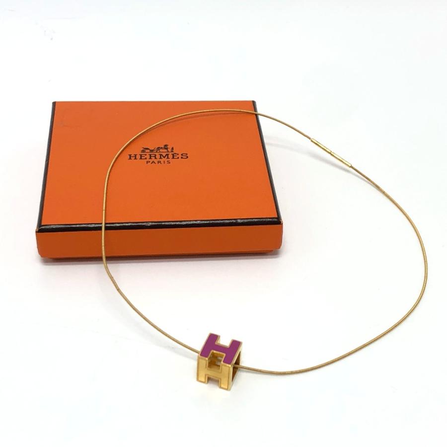 HERMES エルメス カージュドアッシュ Hキューブ ネックレス パープル レディース【中古】 | HERMES | 05