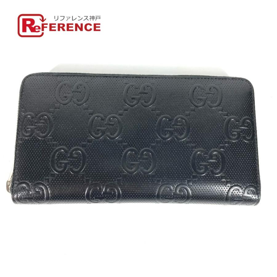 GUCCI グッチ 625563 トラベルケース オーガナイザー ラウンドファスナー GGエンボス ロングウォレット 長財布 ブラック メンズ【中古】 | GUCCI