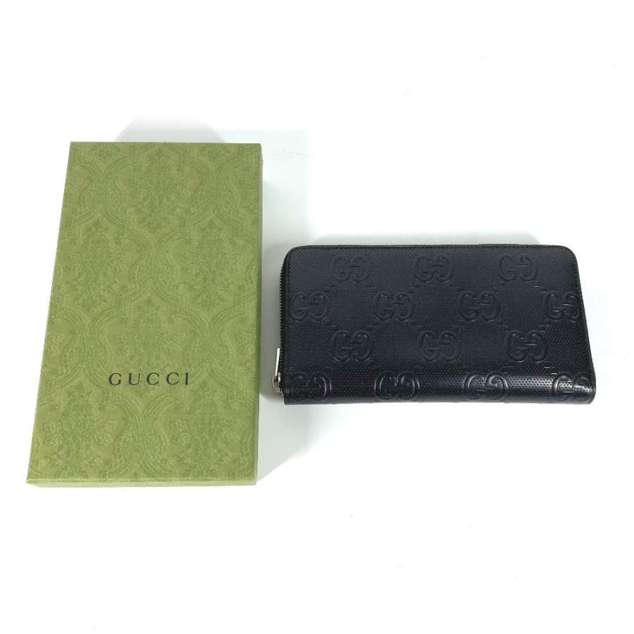 GUCCI グッチ 625563 トラベルケース オーガナイザー ラウンドファスナー GGエンボス ロングウォレット 長財布 ブラック メンズ【中古】 | GUCCI | 01