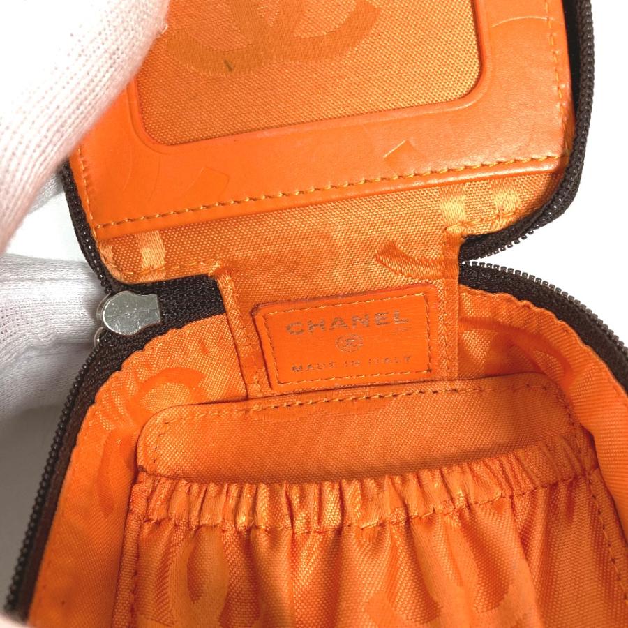 CHANEL シャネル CC ココマーク スクエア ミニ 小物入れ 小銭入れ 財布 カンボンライン ポーチ ブラウン レディース【中古】 | CHANEL | 07