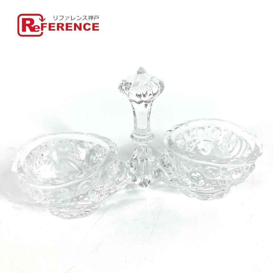 Baccarat バカラ ダブル ソルトセラー ソルト＆ペッパー  調味料入れ  塩 コショウ 小物入れ ローザス  お皿 クリア ユニセックス【中古】 | バカラ