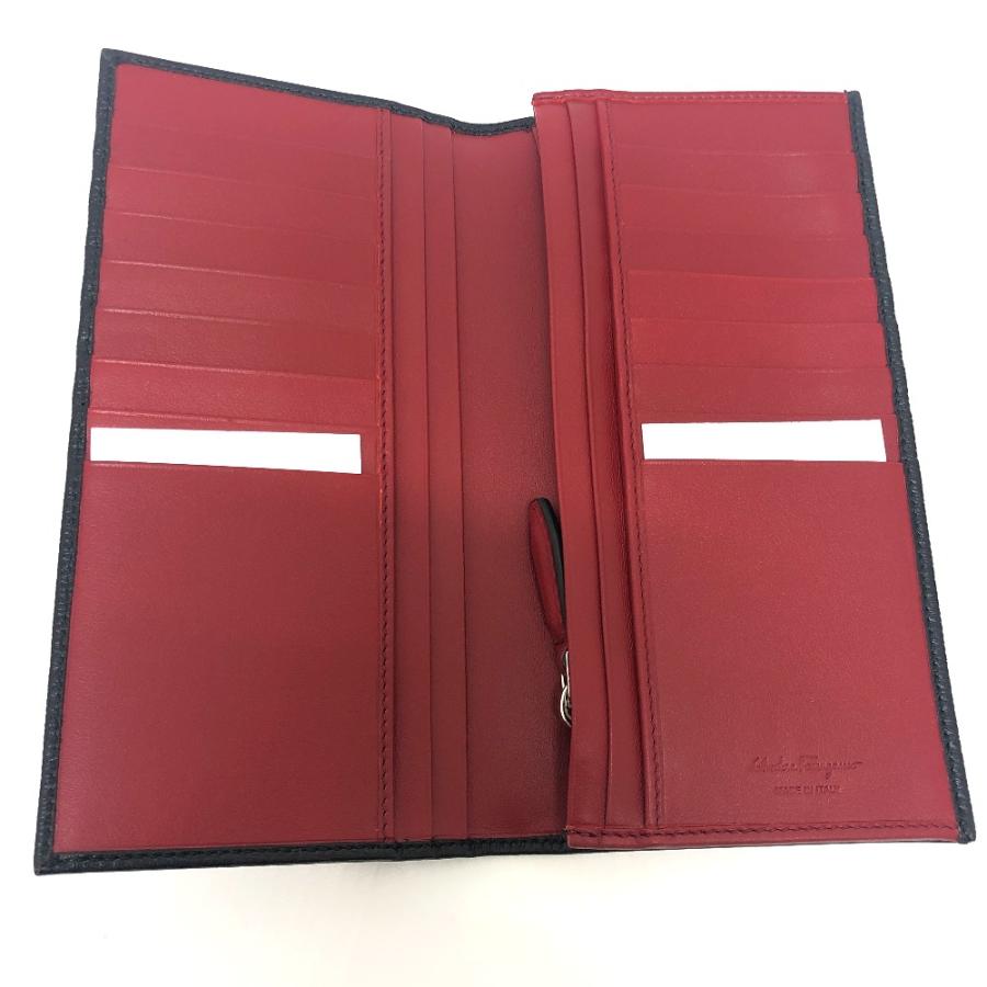 新品同様 Salvatore Ferragamo サルヴァトーレフェラガモ ガンチーニ 2つ折り財布 財布 長財布 ウォレット 長財布 ブラック メンズ【中古】 |  | 06