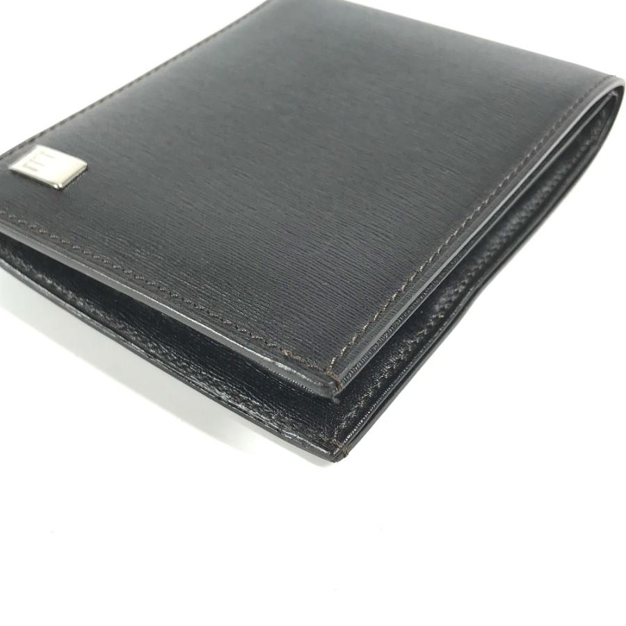 未使用 Dunhill ダンヒル ロゴ コンパクトウォレット 2つ折り財布 ブラック メンズ【中古】 | dunhill | 05
