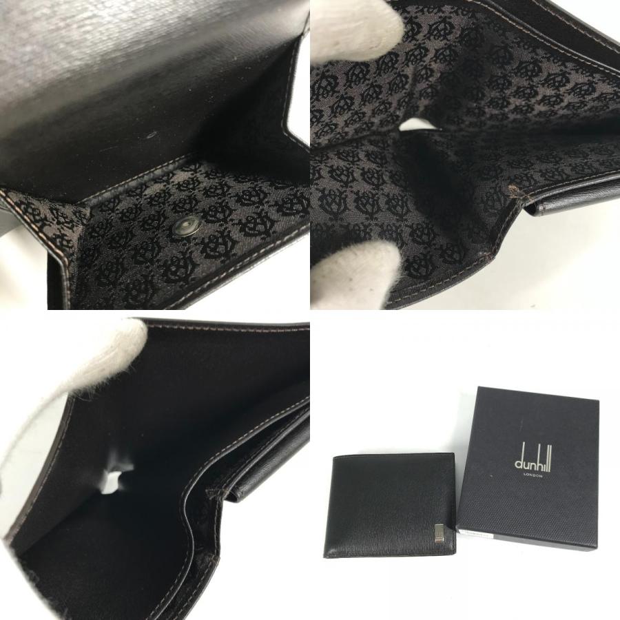 未使用 Dunhill ダンヒル ロゴ コンパクトウォレット 2つ折り財布 ブラック メンズ【中古】 | dunhill | 09