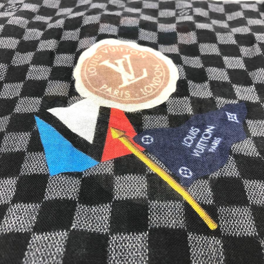 LOUIS VUITTON ルイヴィトン M70624 エトールカレッジ LVリーグ  ショール マフラー ダミエグラフィット ストール ブラック メンズ【中古】 | LOUIS VUITTON | 01